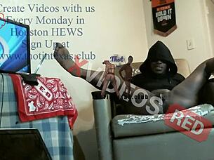 Stroking big ass ebony milf pussy while drilling and riding cowgirl