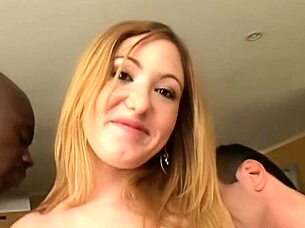 He fucks her shaved pussy hard during intense play session