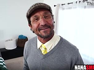 Threesome With Granny And Grandpa Fucking Hard!