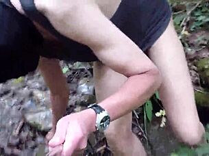 They splash around in the river for outdoor fun and adventure