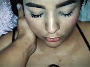 Incredible blowjob from my 18 year old friend with deepthroat and cum in mouth!