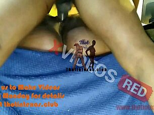 Stroking big ass ebony milf pussy while drilling and riding cowgirl