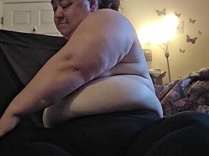 bbw enjoys some stretching and mild yoga in homemade solo session