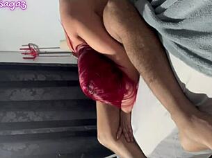 Fudendo the safada Pamela Sagaz with her big natural tits bouncing wildly.