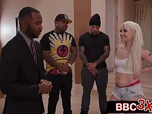 I Feel So Used As Dumb Stripper Slut Gets Rough Black Gang Ass-Fuck