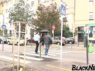 Licking her shaved pussy then shoving cock in mouth for sloppy deepthroat blowjob