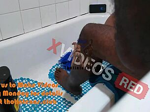 Stroking big ass ebony milf pussy while drilling and riding cowgirl