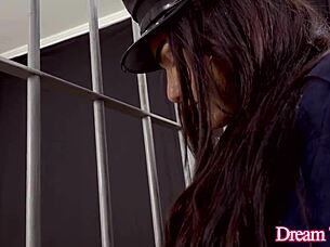 Trans officer Drika Lima fucks a detainee and sucks his cock