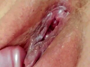 Dildo play leads to cum release in a relaxed setting