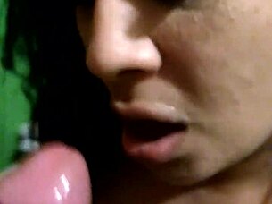 Intense Chilean facial scene where she swallows semen after a passionate cum release.