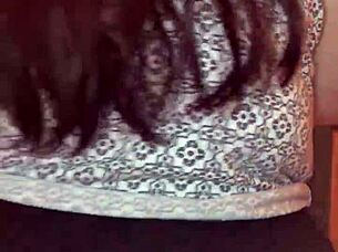 Amateur wife with big tits and big ass starts dancing wildly, shaking her curves everywhere