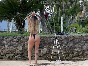 Black Couple Picks Up Unknown Brunette Latina From Beach For Interracial Bisexual Threesome Kissing Adventure At Home