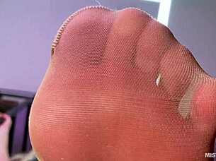 worship those nylon soles, you pathetic worm under the goddess's feet!