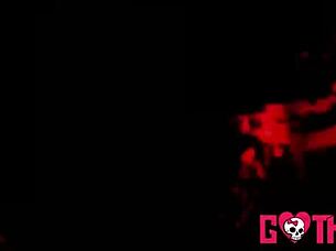 in a casual tale, the tattooed goth beauty connie perignon takes a rough cowgirl ride from her friend after giving a blowjob, her big tits bouncing wildly. lingerie and fishnets add to the intense domination.