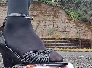 A Japanese crossdresser explores crush fetish with soft toy in Asian scene