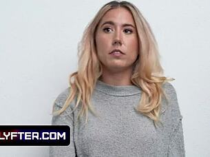 Oh Wow, Tiny Young Blonde Teen Thief Paisley Bennett Gets Dominated by Big Cock Guard