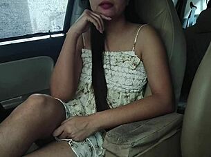 Blackmailing my cute ex-girlfriend for risky public car sex with cumshot and hardcore fucking outdoors!