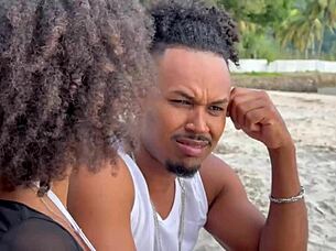 Black Couple Picks Up Unknown Brunette Latina From Beach For Interracial Bisexual Threesome Kissing Adventure At Home