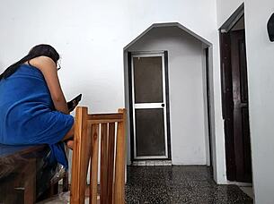 Hey pervert, are you masturbating while watching my big ass in the bathroom?