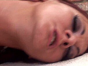 hardcore anal on the floor leaves brunette covered in cum after rough quickie