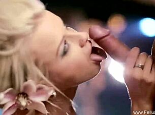 Beautiful Girl Gives Passionate Blowjob With Cumshot Facial and Swallow