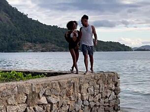 Black Couple Picks Up Unknown Brunette Latina From Beach For Interracial Bisexual Threesome Kissing Adventure At Home