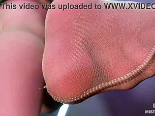 worship those nylon soles, you pathetic worm under the goddess's feet!