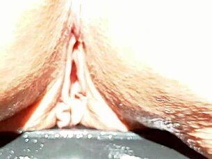 mature blonde wife humps her wet shaved pussy lips in homemade exhibitionist display