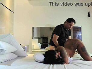 Naughty babe licks ass and takes hard cock in tight pussy until gaping