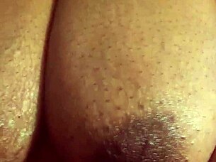 amateur ebony granny got horny fingering big tits and wet pussy before shower