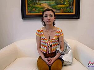 hey, short-haired cutie wendy sucks that juicy cock then gets her tight pussy rimmed and pounded