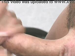 Fucking brunette secretary in fishnets bent over desk with anal and deepthroat action