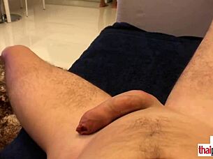 Thai girlfriend savors intense raw POV sex, riding big cock hardcore with passion in every thrust while moaning loudly.