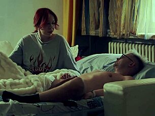 What happens when stepmom shares a bed with her stepson for some naughty fun at night?