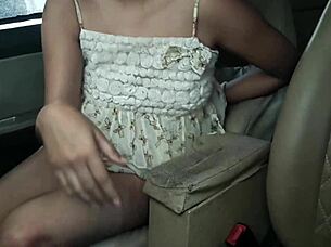 Blackmailing my cute ex-girlfriend for risky public car sex with cumshot and hardcore fucking outdoors!