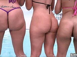 Three Amazing Babes With Big Bubble Asses Team Up For Wild Group Action