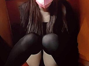 Why does this cute Japanese ladyboy masturbate so quietly like a total pervert?