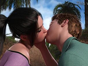 hot girl enjoys time with her man in the jungle