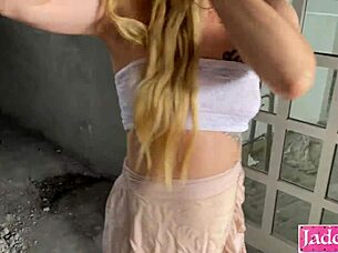 pervert construction worker gets sucked off on site by blonde amateur