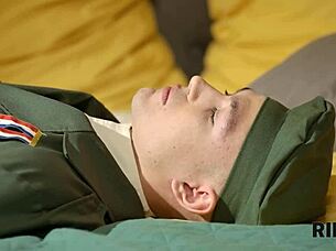 Experience the story of a moist encounter in Macondo with a Latina wife in military uniform.