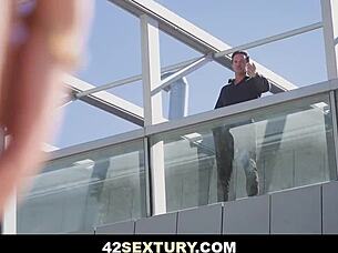 blindfolded kitty li handles two hard cocks in wild dp fun 😏