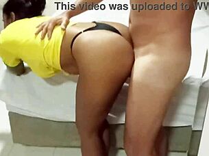 Wife Enjoys Lover While Husband Watches Football