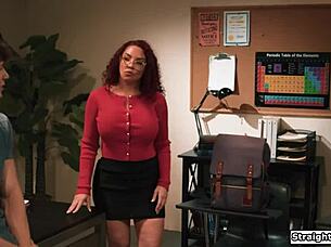 hey, can i hook you up with that big tits milf teacher for double penetration fun?