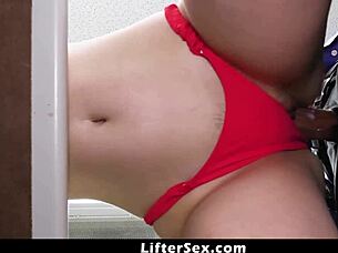 corra cox gets caught stealing camera at work. blackmailed teen strips and fucks officer in office to avoid punishment with rough doggystyle pov action.