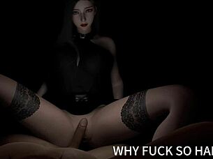 curvy asian whore cheats with massive black cock in slutty 3d hentai outfit