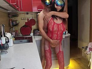 Hey, check out this hardcore session where I pound a milf in every hole right in the kitchen