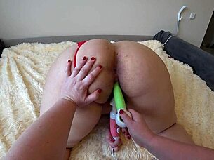 my girlfriend uses sex toys to fuck her lesbian friend in that hairy pussy bbw big ass doggystyle pov homemade