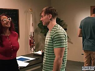 hey, can i hook you up with that big tits milf teacher for double penetration fun?