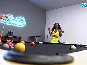 Think these hot amateur college lesbians can handle fucking on the pool table before finals?