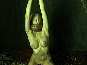 oh man, check out this chained up woman in cosplay fantasy, all tied and ready 😏🔗